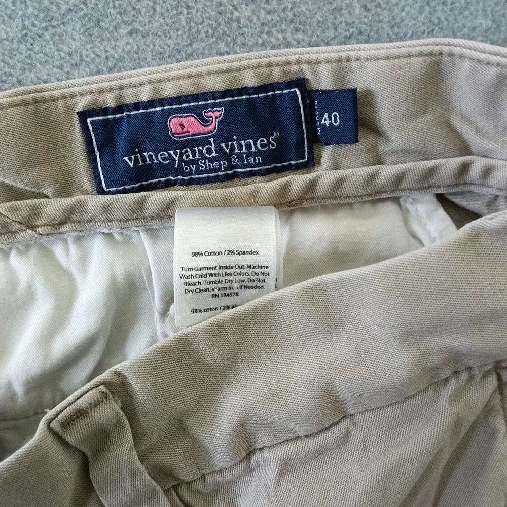 Vineyard Vines Mens Breaker Shorts Khaki Tan Stretch Chino Size 40